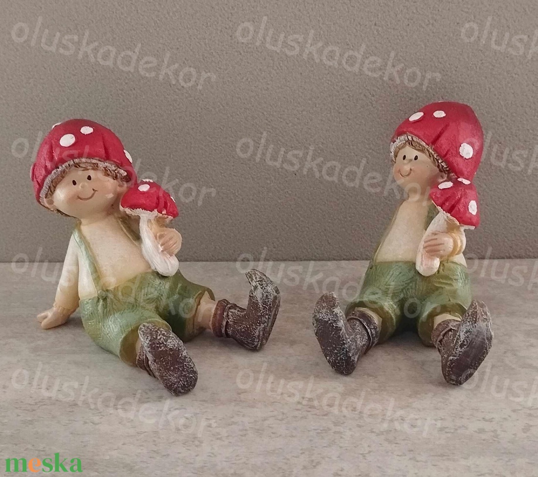 Gombafiú, gombalány - kellékek & szerszámok - dekorációs kellékek - figurák - Meska.hu