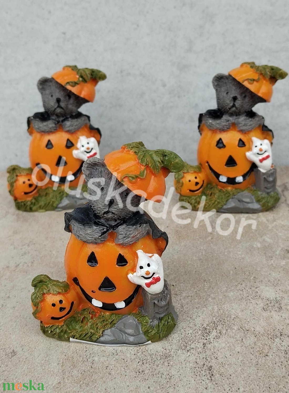 Halloween tökbe bújt maci - kellékek & szerszámok - dekorációs kellékek - figurák - Meska.hu