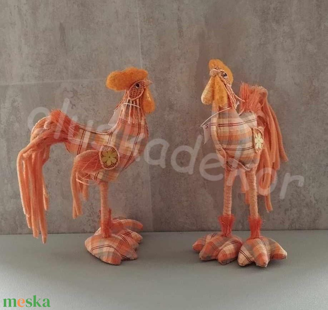 Dögös kockás textil kakas, 22cm - kellékek & szerszámok - dekorációs kellékek - figurák - Meska.hu