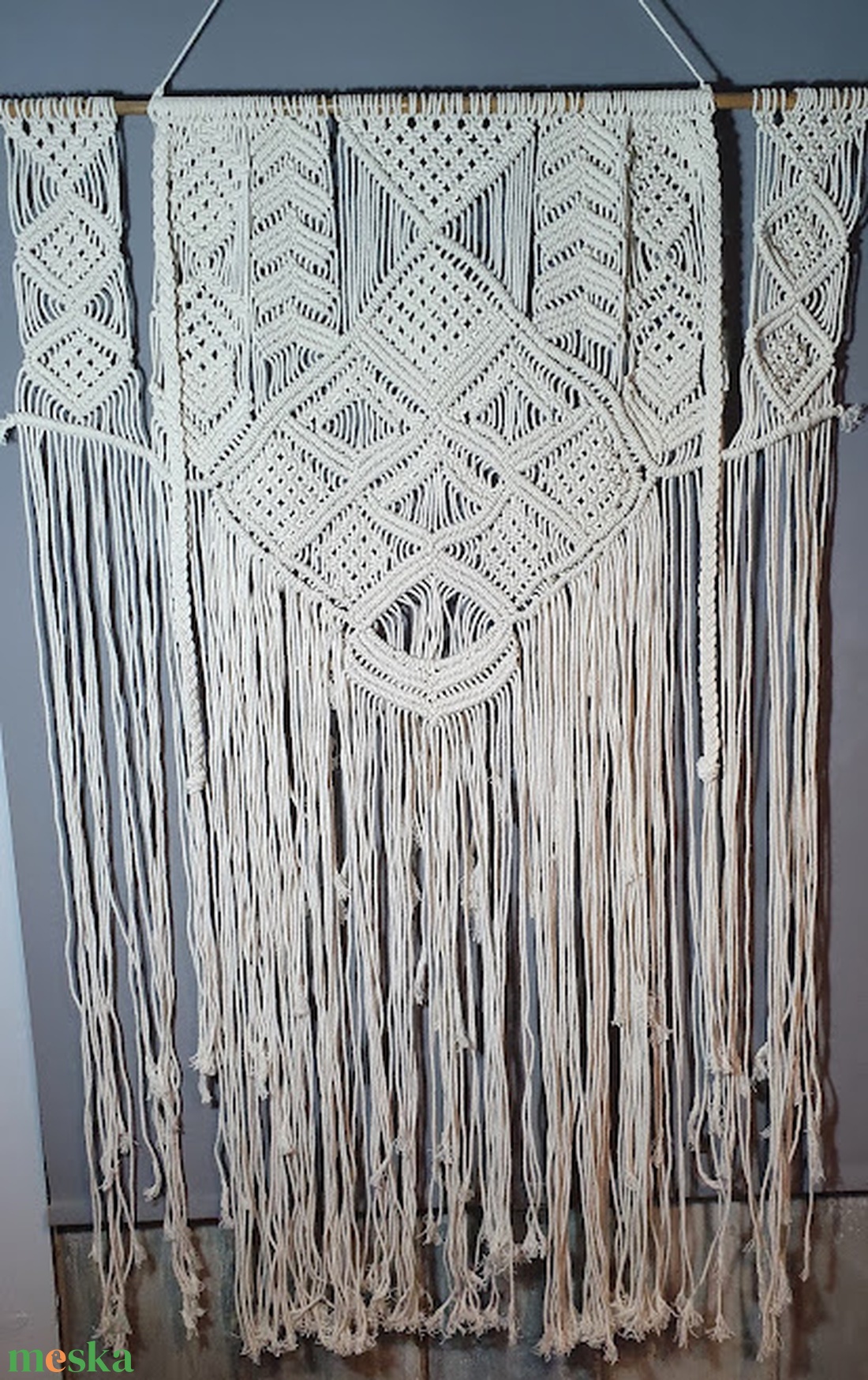 Inka makramé fali dekoráció XXL 80 x 120 cm - otthon & lakás - dekoráció - fali és függő dekoráció - falra akasztható dekor - Meska.hu