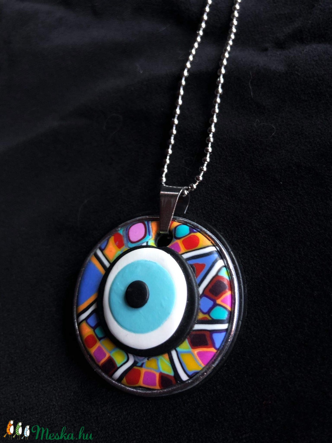 Evil eye nyaklánc (kicsi) - ékszer - nyaklánc - medálos nyaklánc - Meska.hu