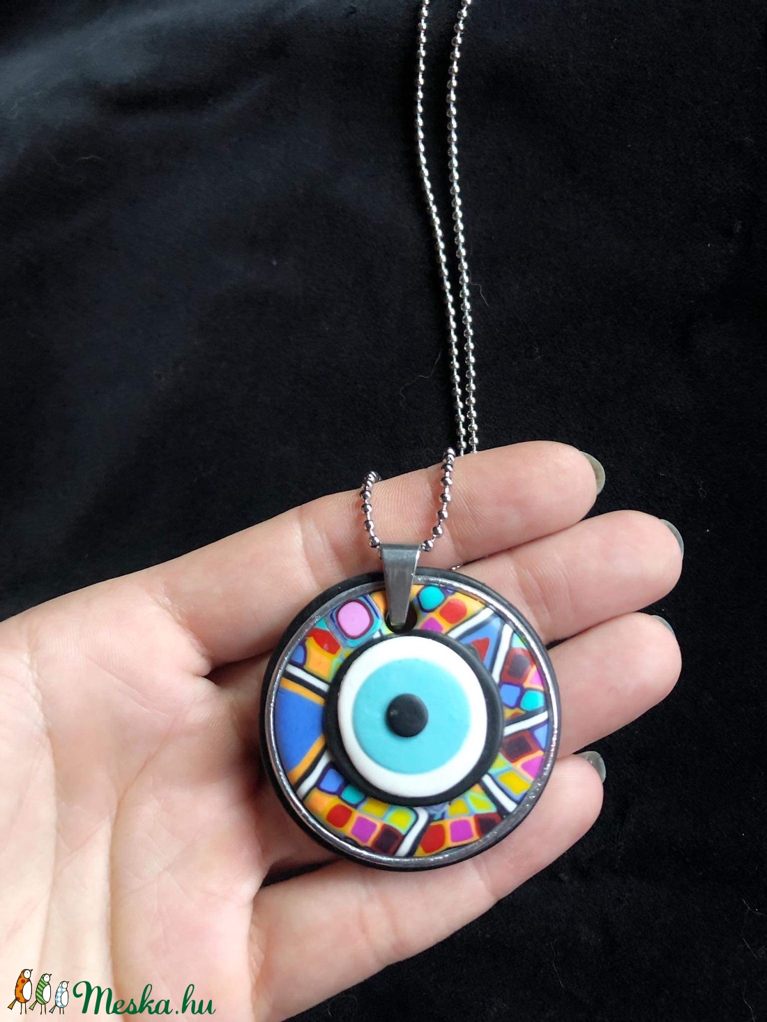 Evil eye nyaklánc (kicsi) - ékszer - nyaklánc - medálos nyaklánc - Meska.hu