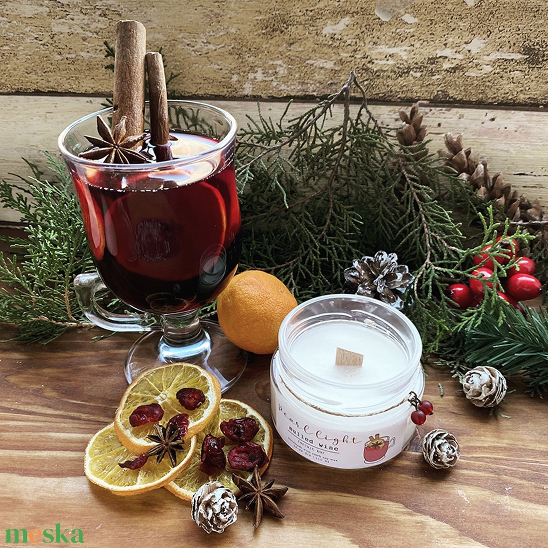 Mulled Wine szójagyertya CLASSIC - otthon & életmód - gyertya, illat, aroma - gyertya - Meska.hu