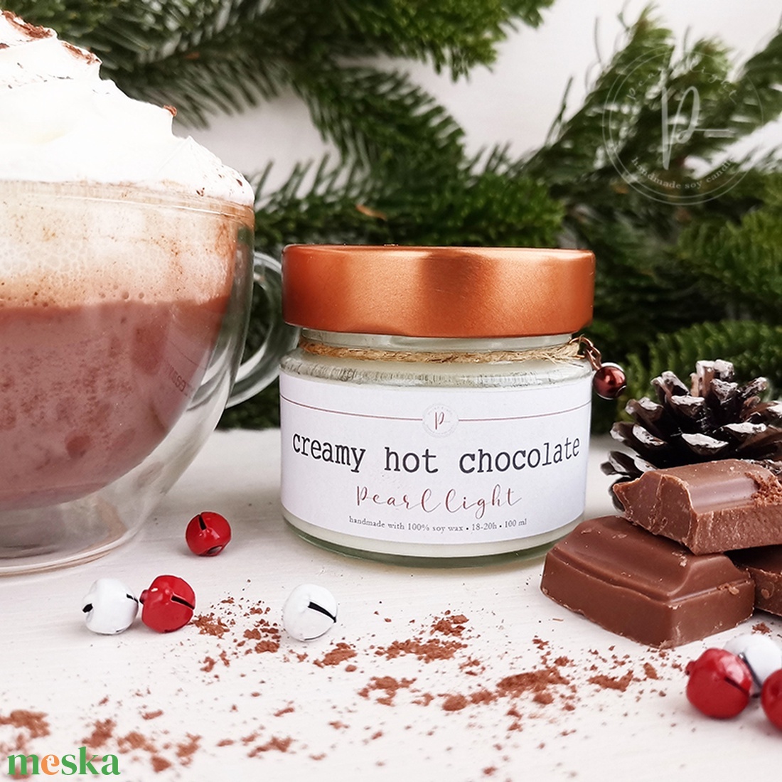 Creamy Hot Chocolate 100 ml - karácsony - karácsonyi lakásdekoráció - karácsonyi illatgyertya, mécses - Meska.hu