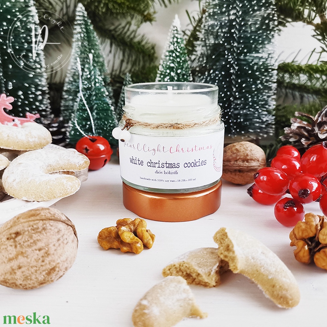 White Christmas Cookies 100 ml - karácsony - karácsonyi lakásdekoráció - karácsonyi illatgyertya, mécses - Meska.hu