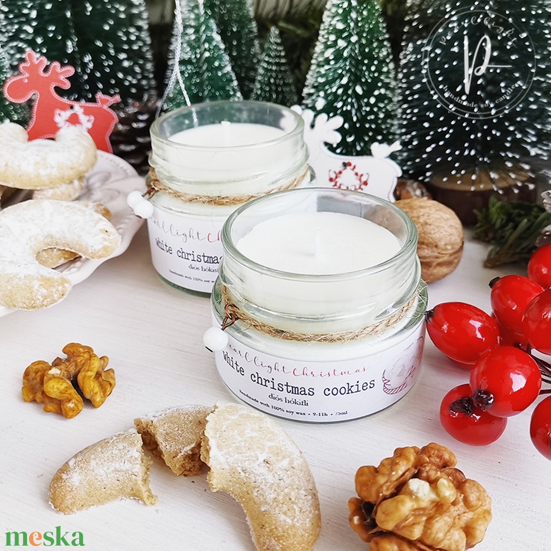 White Christmas Cookies 100 ml - karácsony - karácsonyi lakásdekoráció - karácsonyi illatgyertya, mécses - Meska.hu