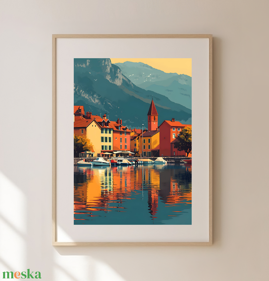 Utazás Annecy-ba: Varázslatos Travel Poster Falikép  - otthon & lakás - dekoráció - kép & falikép - poszter - Meska.hu