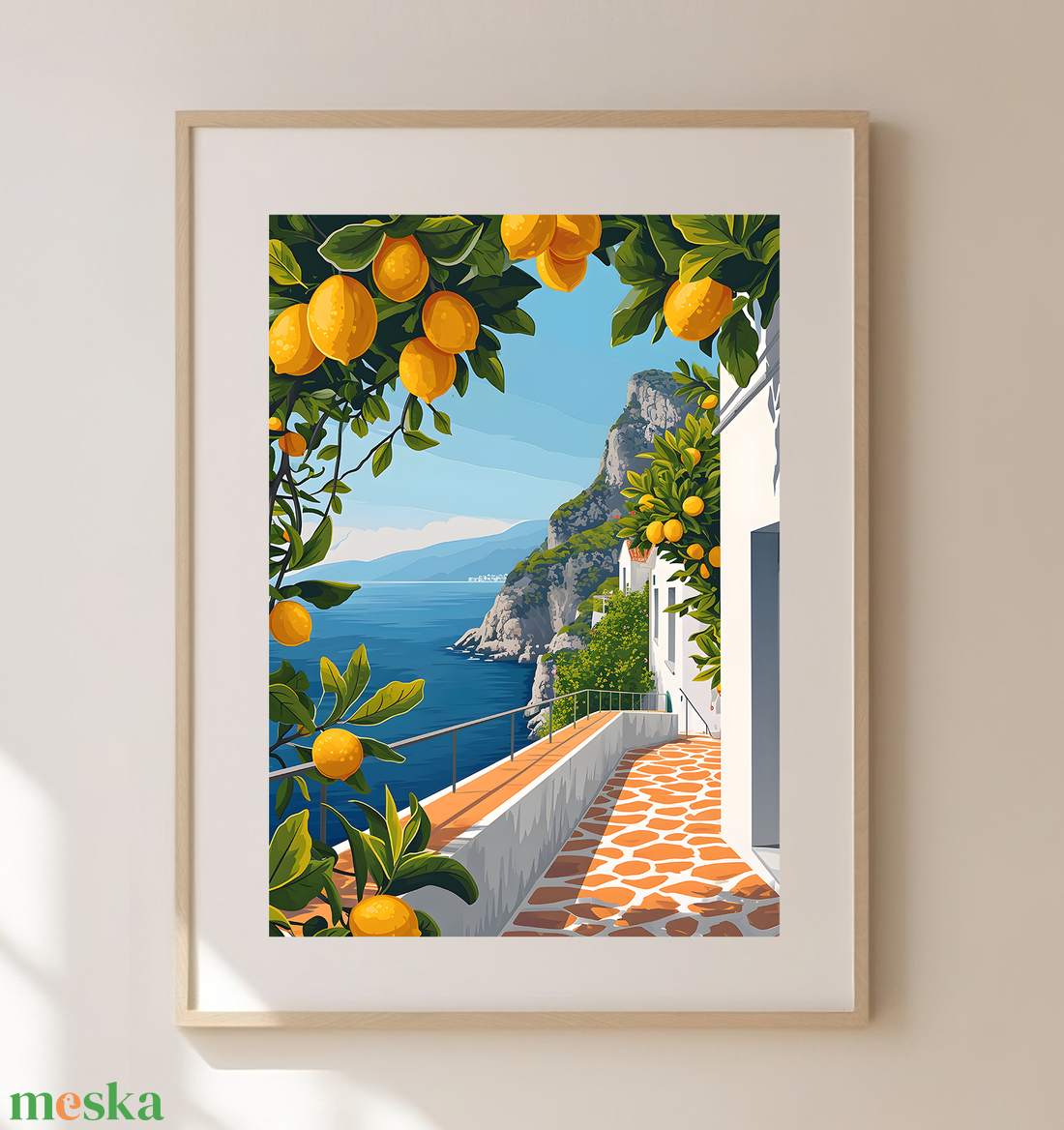 Olaszország Bája Otthon: Egyedi Travel Poster Falikép - művészet - grafika & illusztráció - művészi nyomat - Meska.hu