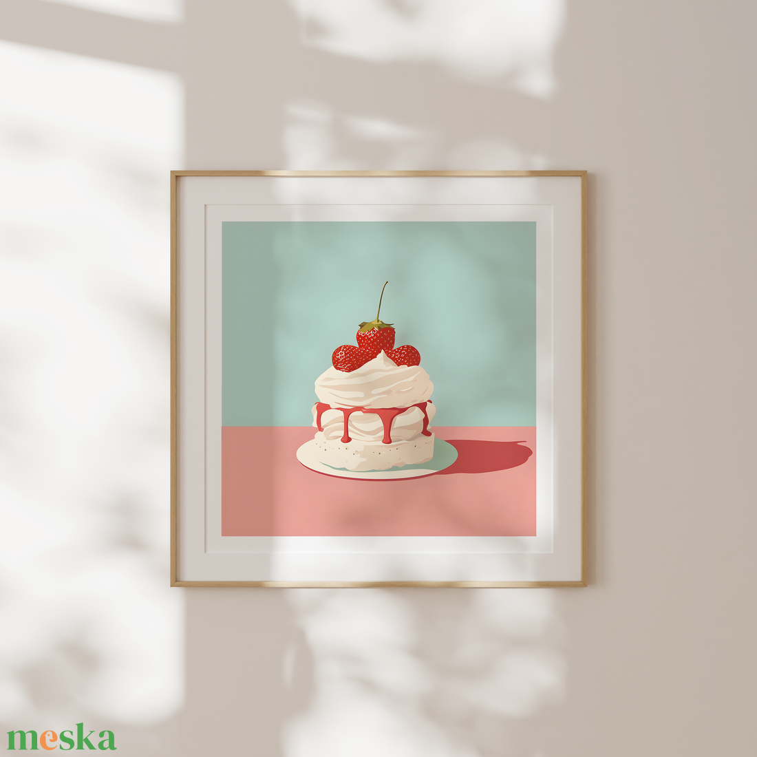 Food Poster falikép  Mini Pavlova sütemény a faladon! - művészet - grafika & illusztráció - művészi nyomat - Meska.hu