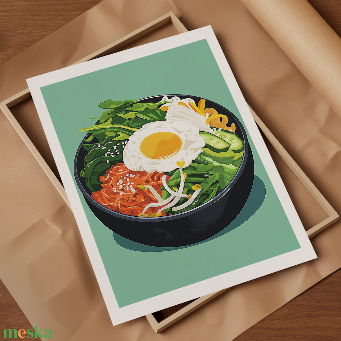  Food Poster falikép  Bibimbap - művészet - grafika & illusztráció - művészi nyomat - Meska.hu