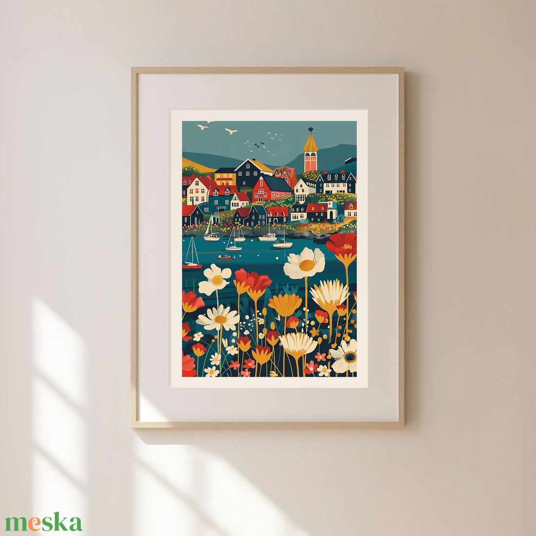 Thorshavn Inspirálta Travel Poster  Egyedi és Hangulatos Dekoráció - művészet - grafika & illusztráció - művészi nyomat - Meska.hu