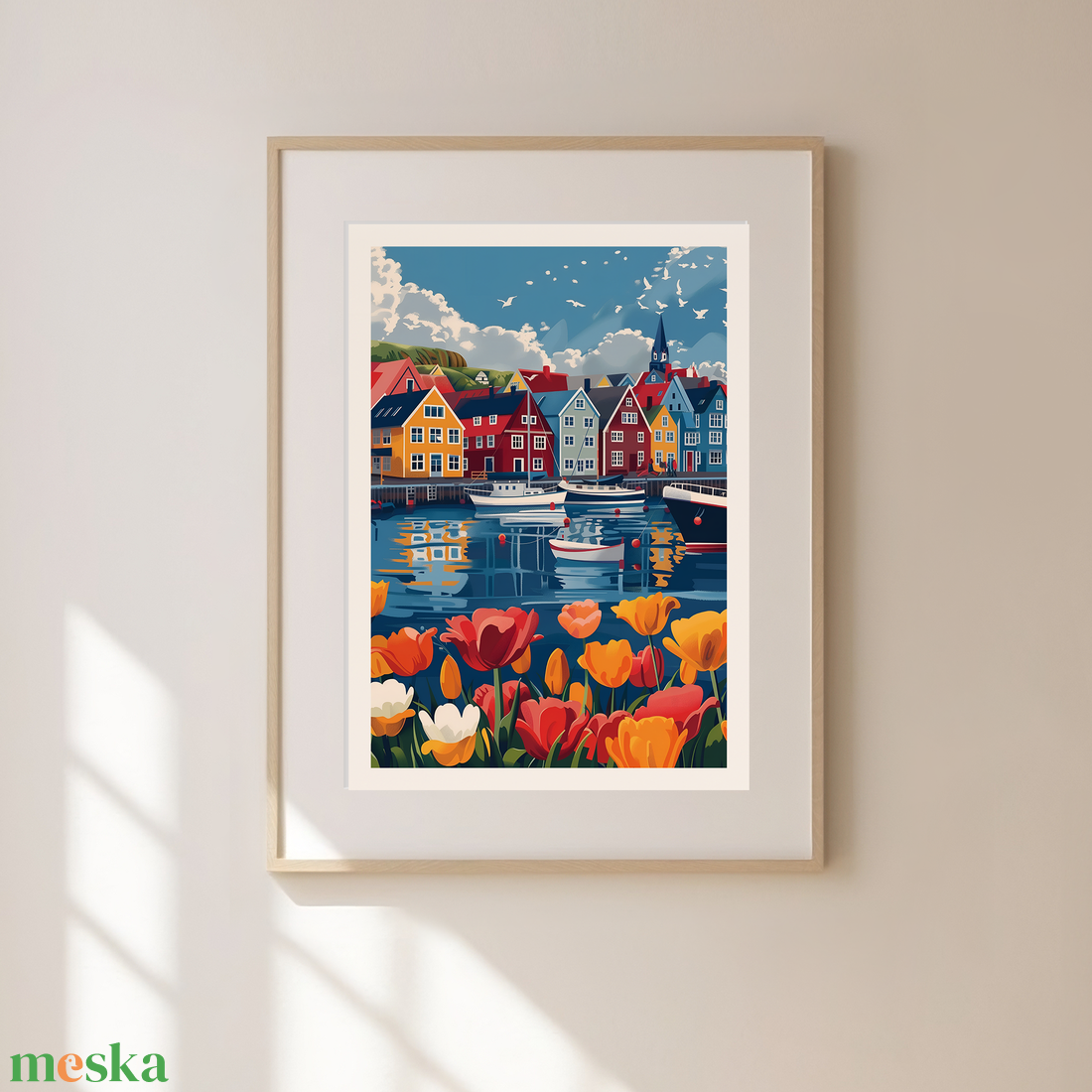 Thorshavn Inspirálta Travel Poster  Egyedi és Hangulatos Dekoráció - művészet - grafika & illusztráció - művészi nyomat - Meska.hu