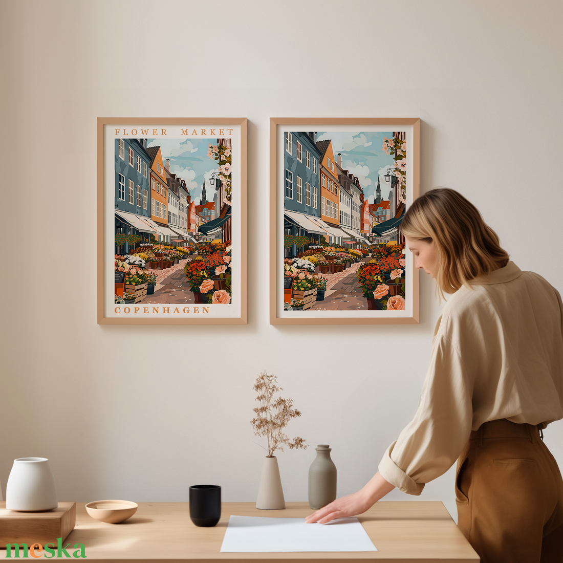 Koppenhága Inspirálta Travel Poster  Egyedi és Hangulatos Dekoráció - művészet - grafika & illusztráció - művészi nyomat - Meska.hu