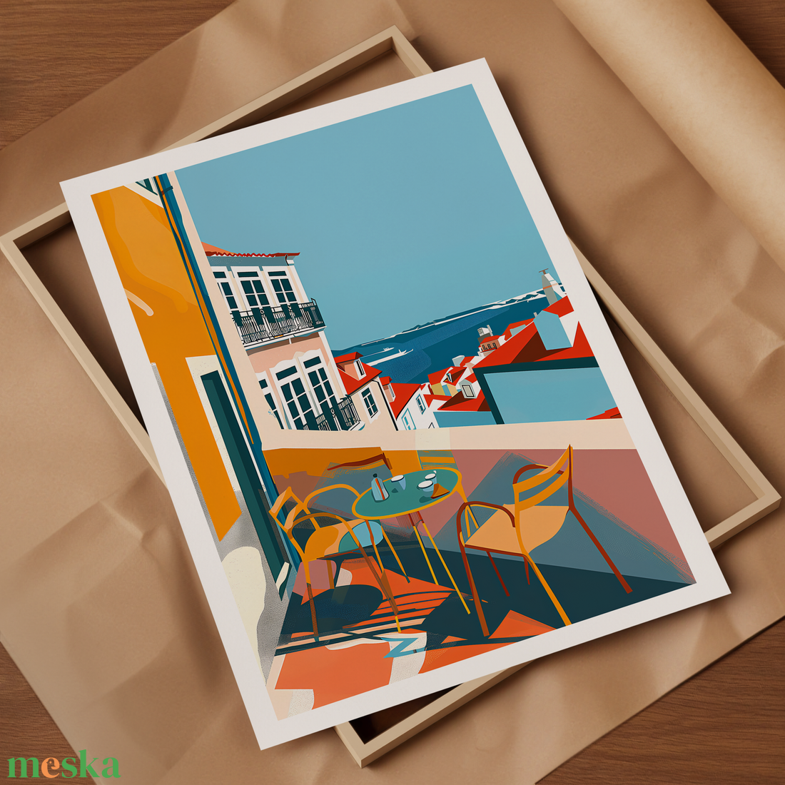 Portugália Inspirálta Travel Poster  Egyedi és Hangulatos Dekoráció - művészet - grafika & illusztráció - művészi nyomat - Meska.hu