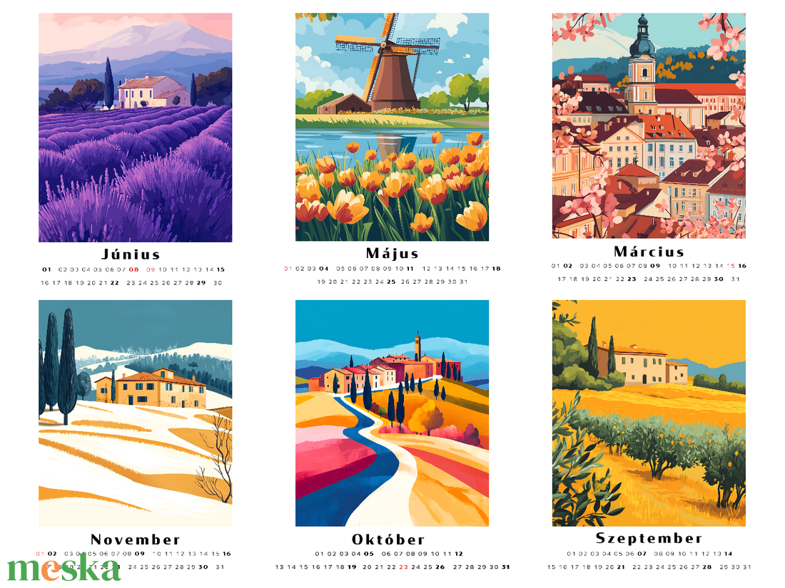 2025-ös Travel Poster falinaptár  A4 és A5 méretben - otthon & életmód - dekoráció - fali és függő dekoráció - falinaptár & öröknaptár - Meska.hu