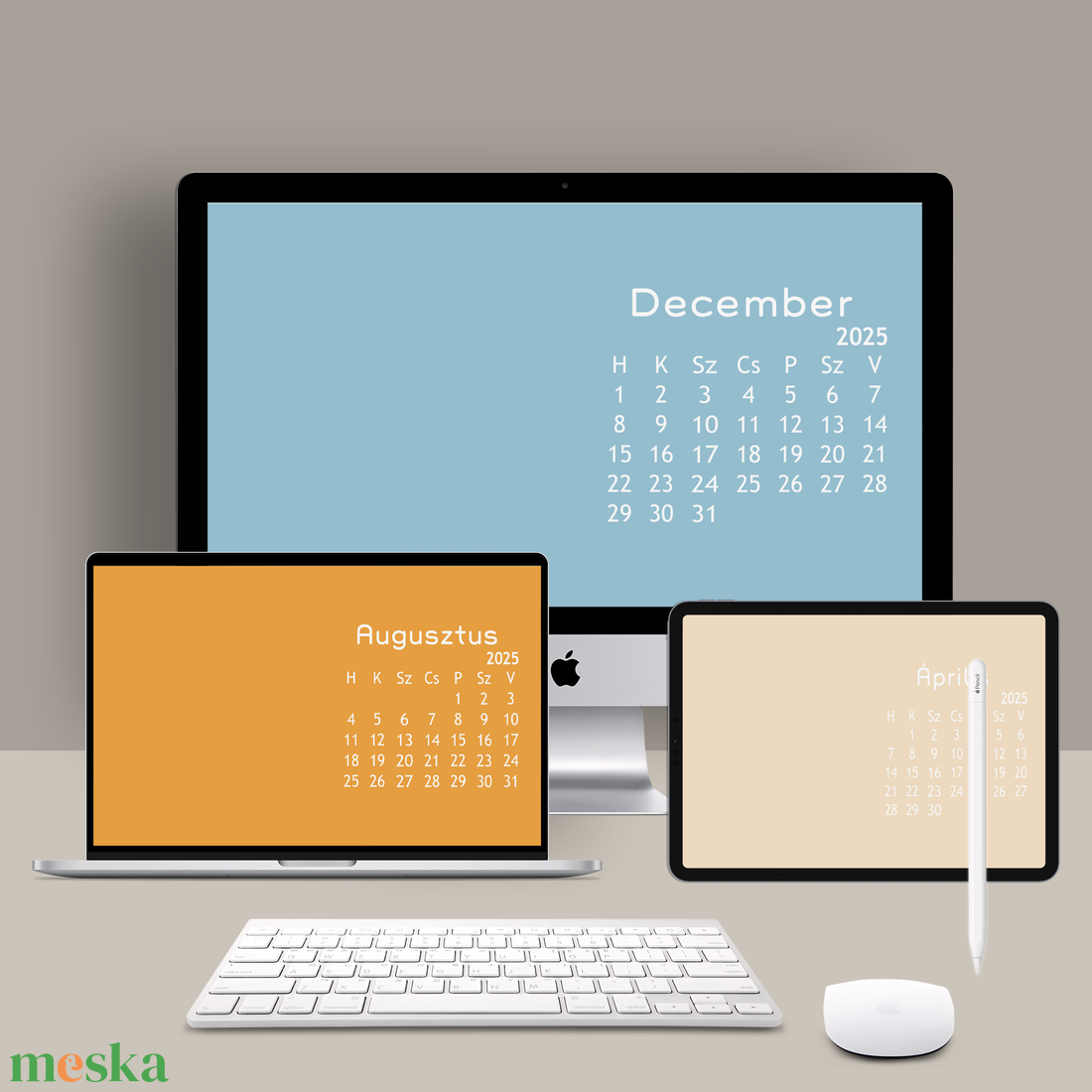 Digitális Naptáras Háttérkép Csomag Monitorhoz, Laptophoz és Táblagéphez - művészet - grafika & illusztráció - digitális - Meska.hu