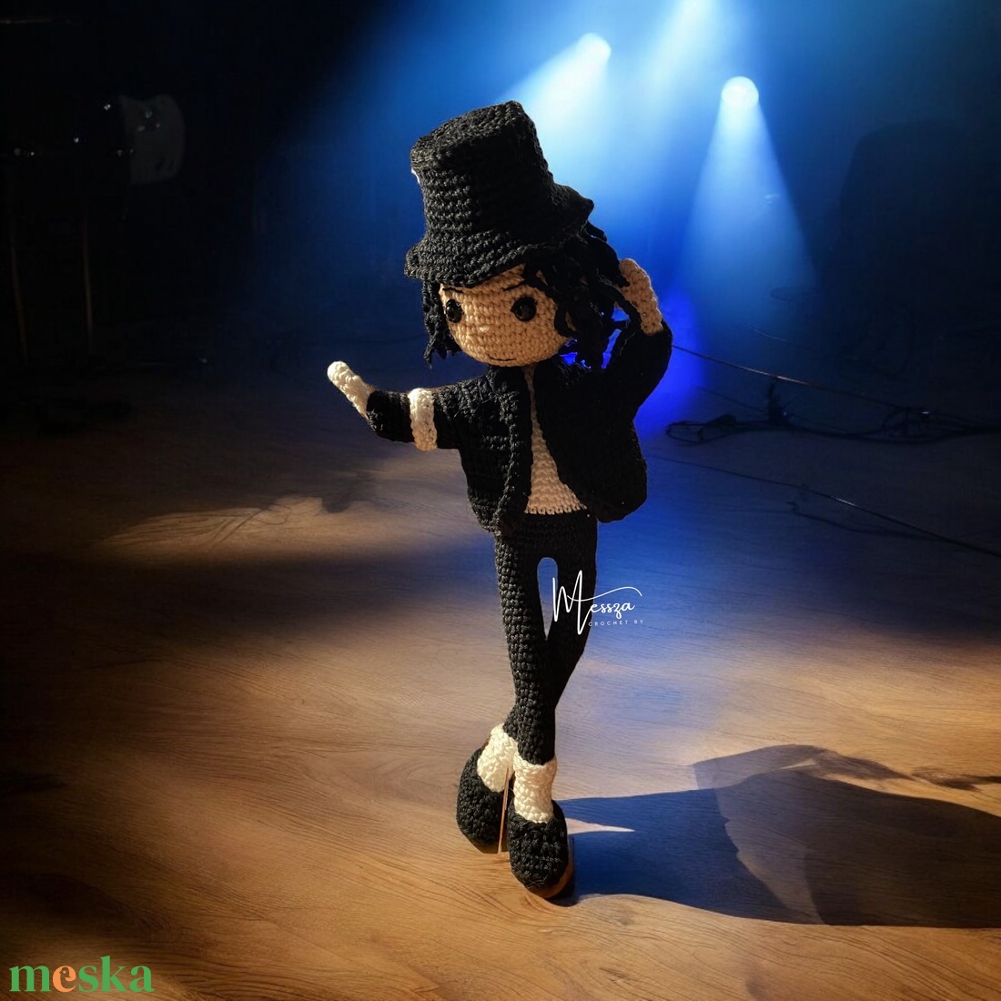 Horgolt Michael Jackson Jacko figura , amigurumi (Messza) - játék & sport - plüssállat & játékfigura - ember - Meska.hu