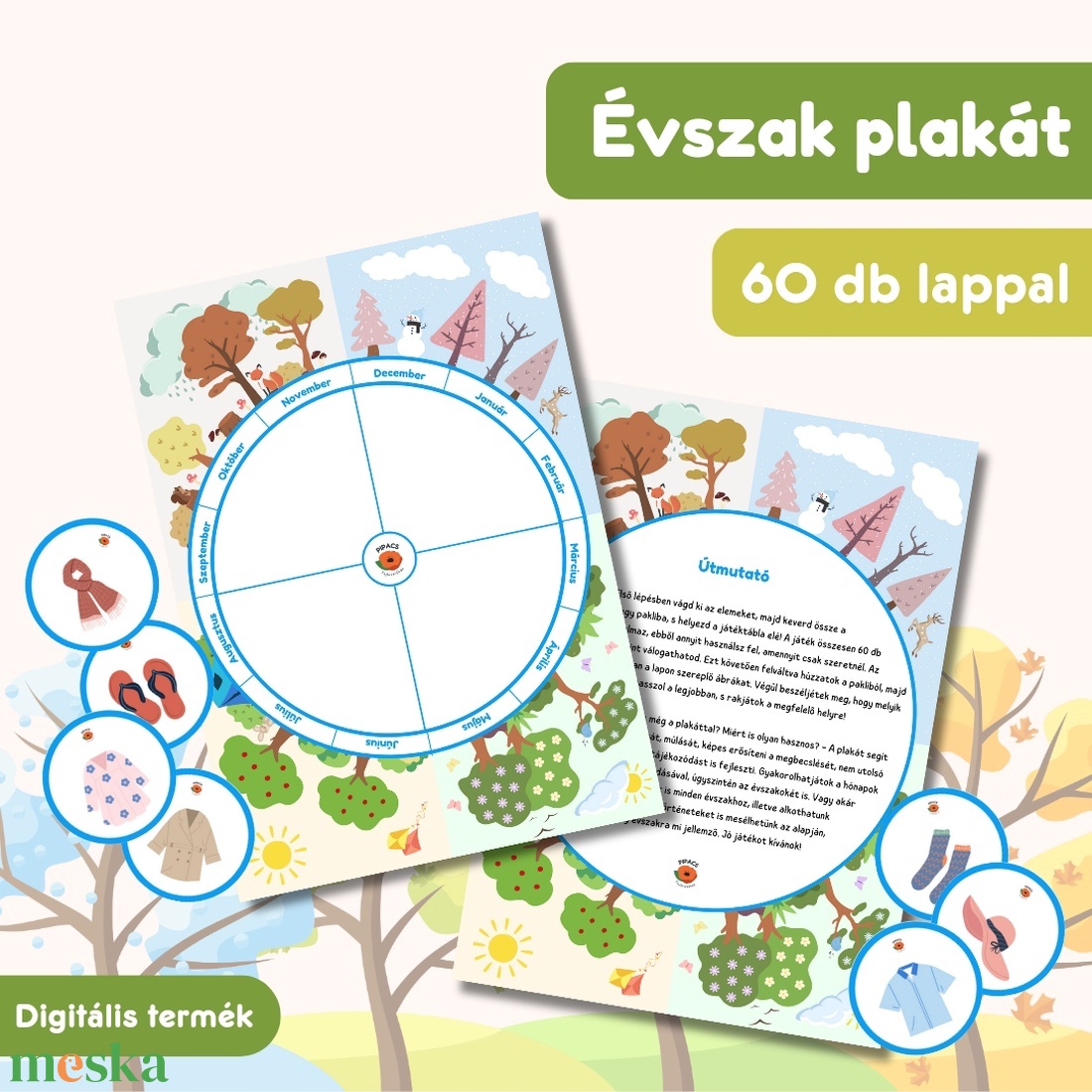 Évszak plakát - játék & sport - készségfejlesztő és logikai játék - oktató játékok - Meska.hu