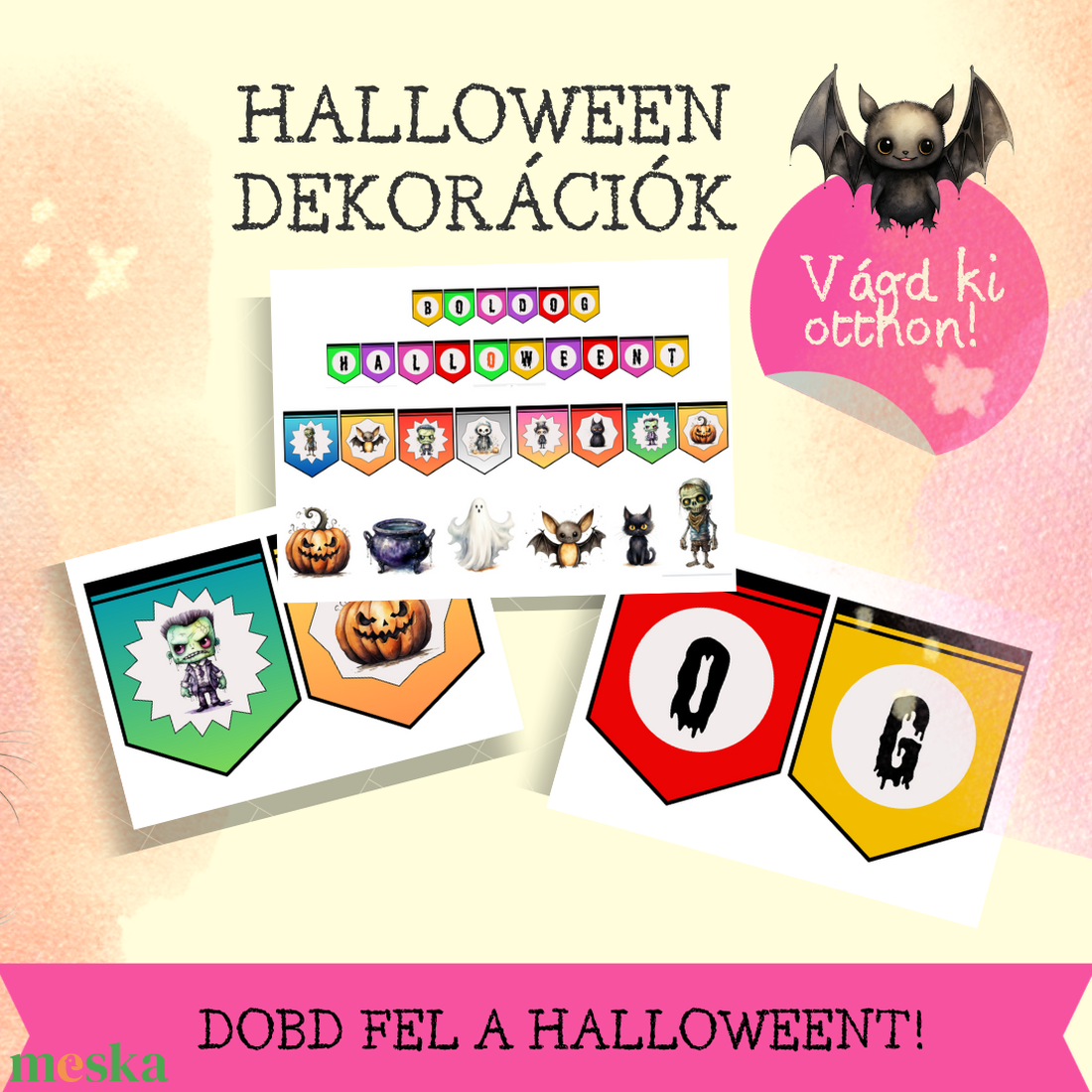 Halloween dekoráció - otthon & életmód - dekoráció - halloween - halloweeni meghívó, képeslap, ajándékkísérő - Meska.hu