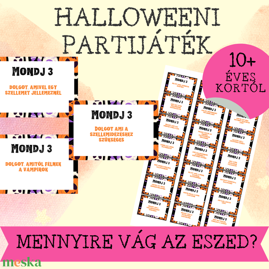 Halloweeni Monjd 3....partijáték - játék & sport - készségfejlesztő és logikai játék - logikai játékok - Meska.hu