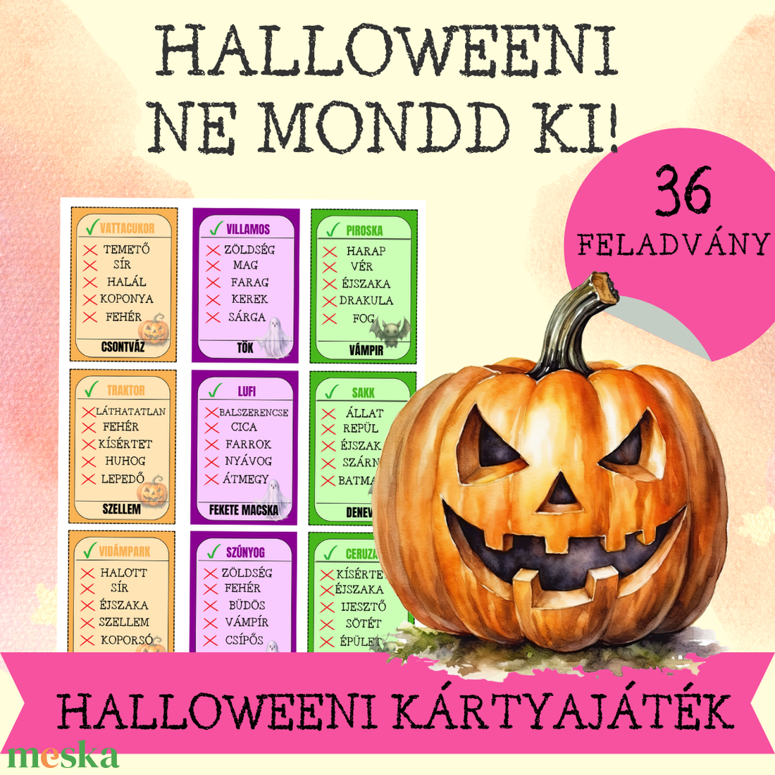 Halloweeni Ne mondd ki! - játék & sport - készségfejlesztő és logikai játék - logikai játékok - Meska.hu