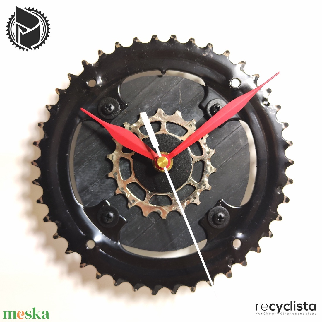 recyclock MES-058 - falióra újrahasznosított kerékpár alkatrészekből - otthon & életmód - dekoráció - fali és függő dekoráció - falióra & óra - Meska.hu