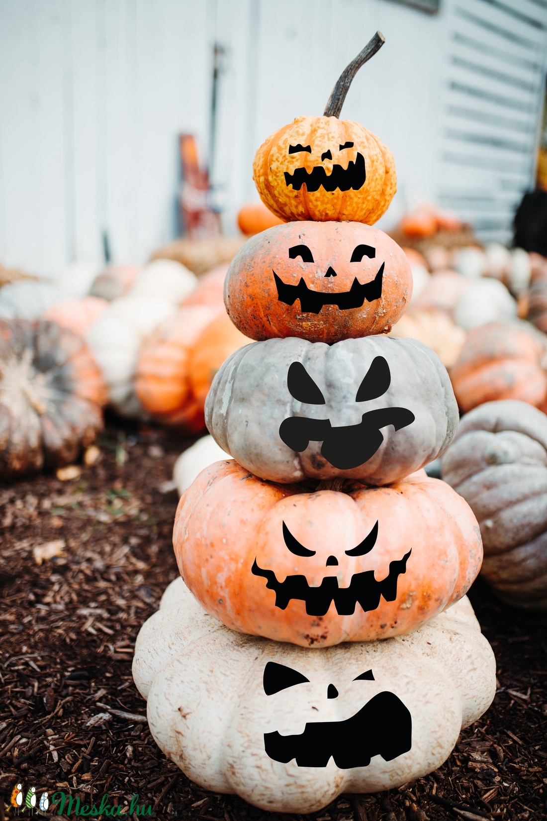 halloween tök matrica, vicces arcok,  Halloween Dekoráció, Tökfaragás Helyett Matricázás - otthon & életmód - papír írószer - matrica, matrica csomag - Meska.hu