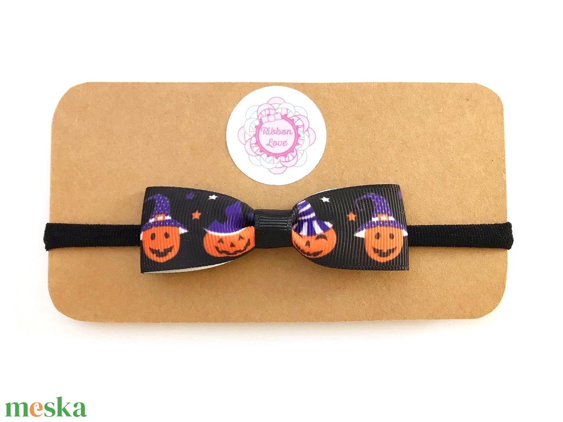 Halloween tök mintás masnis puha rugalmas fejpánt - otthon & életmód - dekoráció - halloween - halloweeni jelmez és kiegészítők - Meska.hu