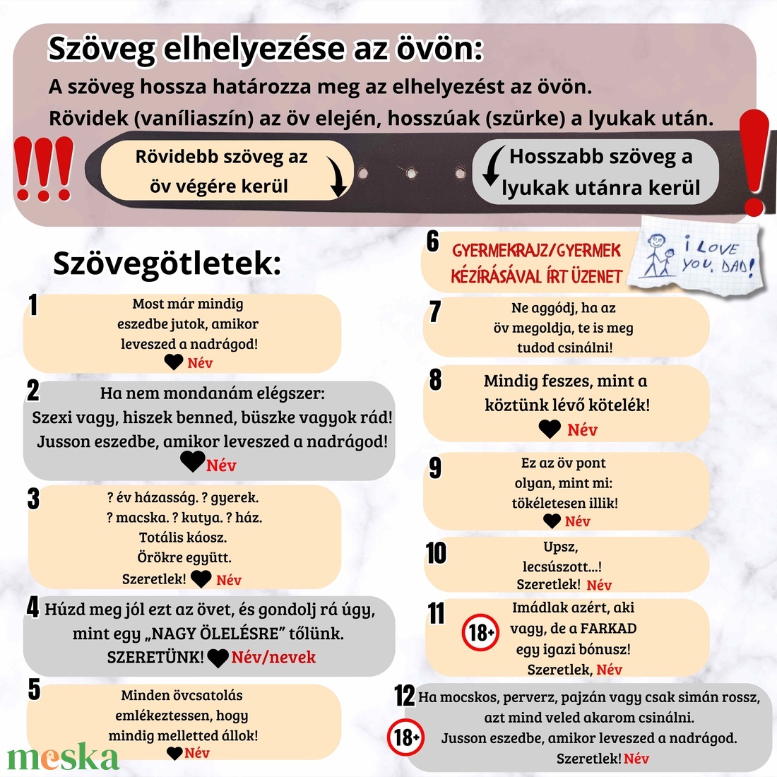 Személyre Szabott Bőr Öv Férfiaknak  Ajándék Apáknak Férjnek  Kézzel készített valódi bőr öv vicces felirattal, névvel - ruha & divat - öv & övcsat - öv - Meska.hu