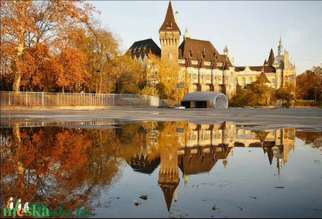 Vajdahunyad vára  akvarell festmény, Budapest,ősz - művészet - festmény - akvarell - Meska.hu