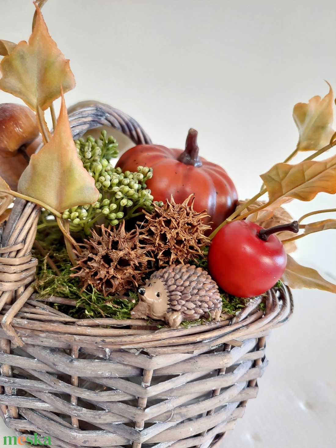 Egy kosárnyi ősz! Gyönyörű őszi asztaldísz  - otthon & életmód - dekoráció - halloween - halloweeni dekoráció - Meska.hu