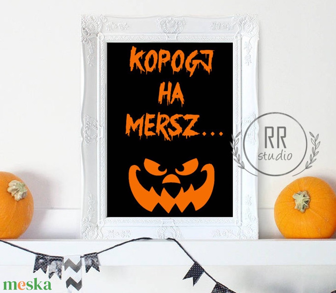 Rémisztő, kopogj ha mersz, Halloween party dekoráció, halloween dekor, falikép, kép, felirat, - otthon & lakás - dekoráció - halloween - halloweeni ajtódíszek és ablakdíszek - Meska.hu