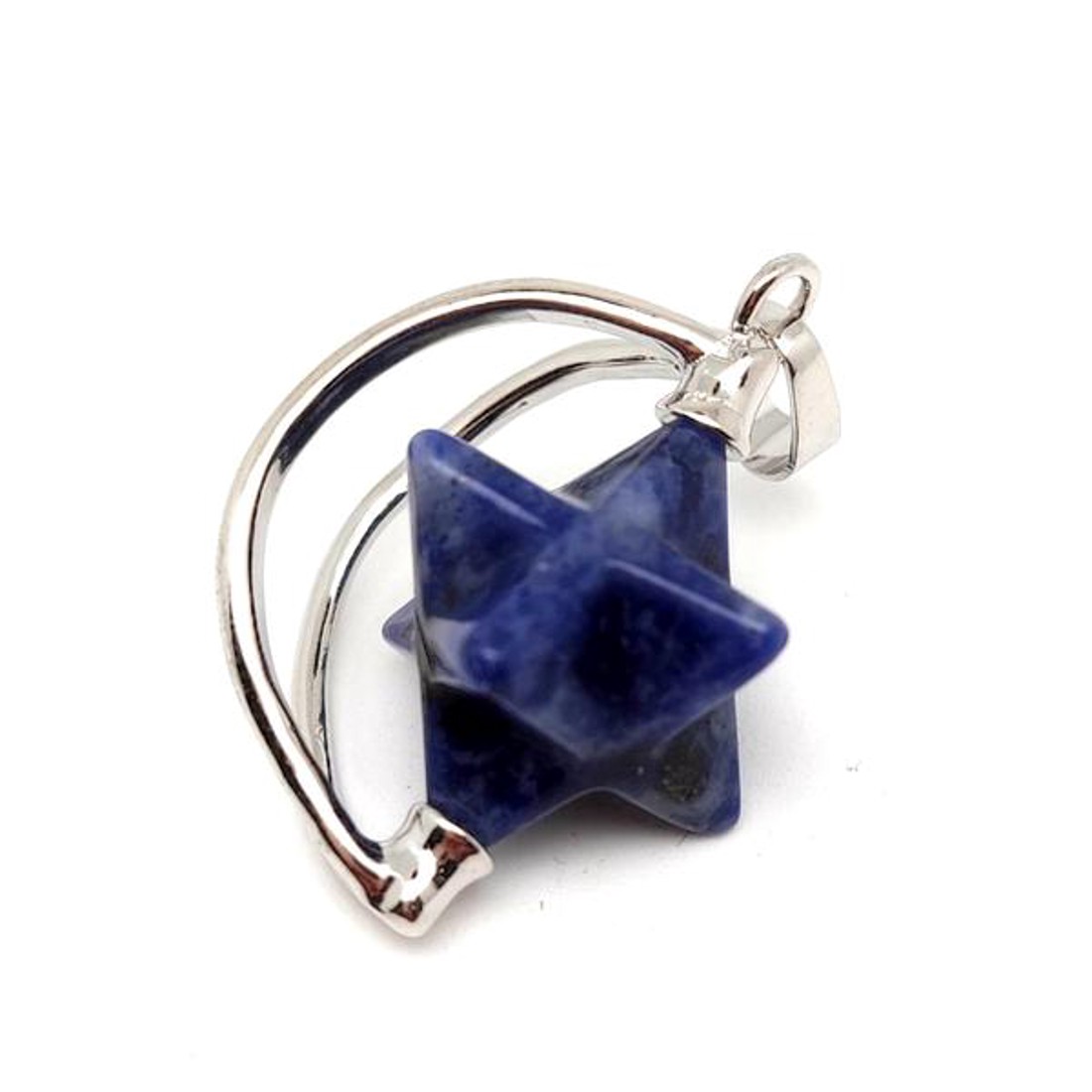 Merkaba medál fémmel Szodalit 2x3cm - ékszer - nyaklánc - medál - Meska.hu