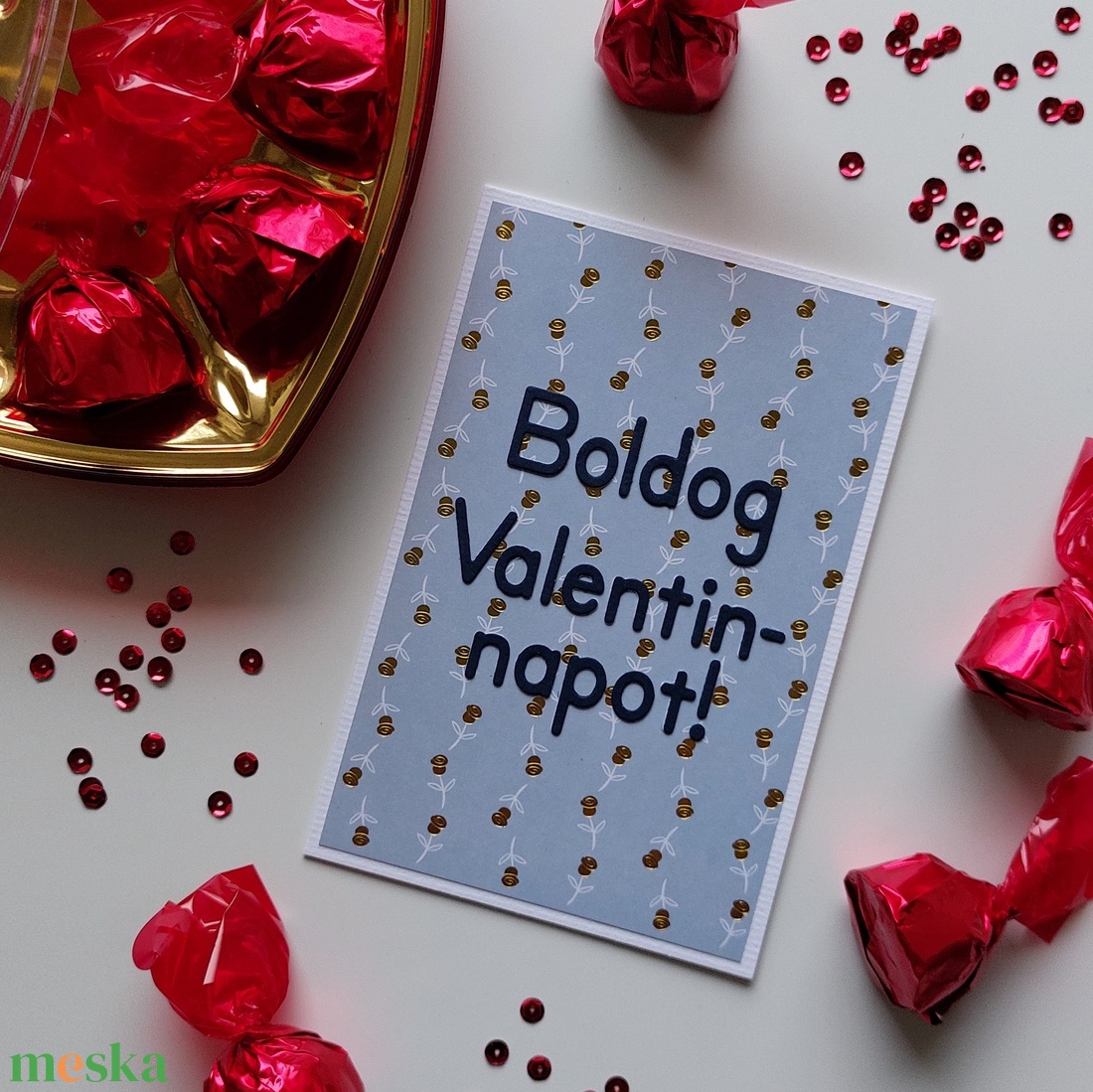 Boldog Valentin-napot! üdvözlőlap - Valentin-napi képeslap 6. - otthon & életmód - papír írószer - képeslap & levélpapír - Meska.hu