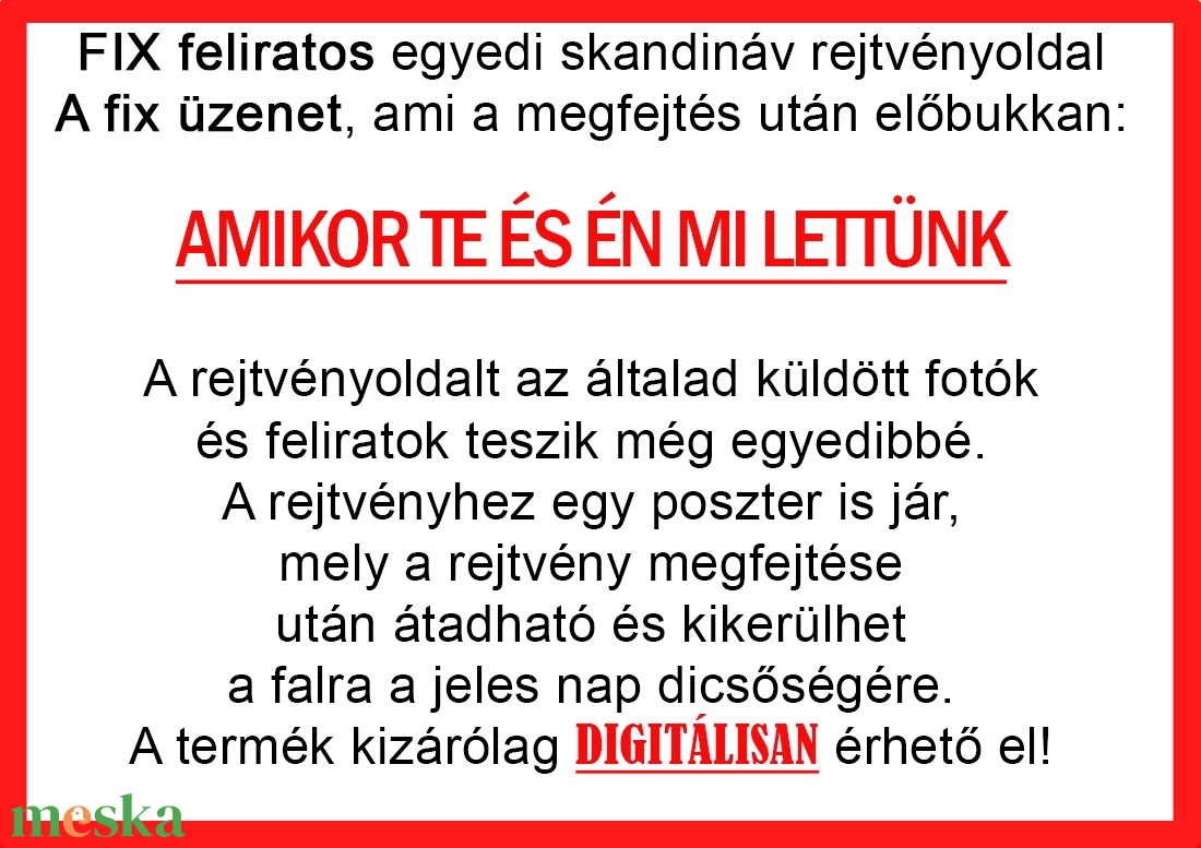 Skandináv keresztrejtvény fix feliratos titkos üzenet legjobb barátnő barát születésnap szülinap névnap különleges vicc - otthon & életmód - dekoráció - kép & falikép - poszter - Meska.hu