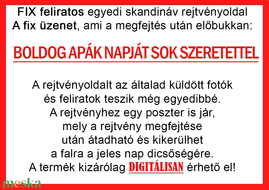 Skandináv keresztrejtvény fix feliratos titkos üzenet apáknapja Apa, Apu Papa Dédpapa Nagypapa különleges vicces - otthon & életmód - dekoráció - kép & falikép - poszter - Meska.hu