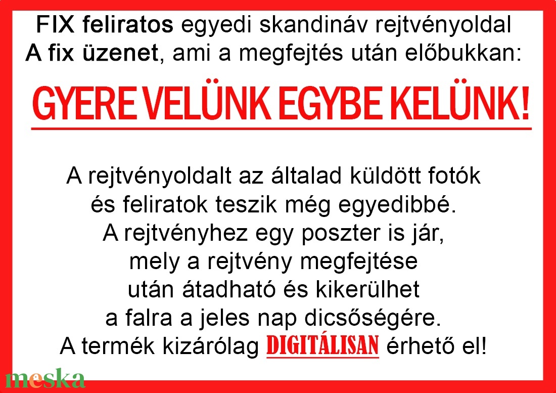 Skandináv keresztrejtvény fix feliratos titkos üzenet násznép esküvői meghivó bejelentő köszöntő különleges vicces - otthon & életmód - dekoráció - kép & falikép - poszter - Meska.hu