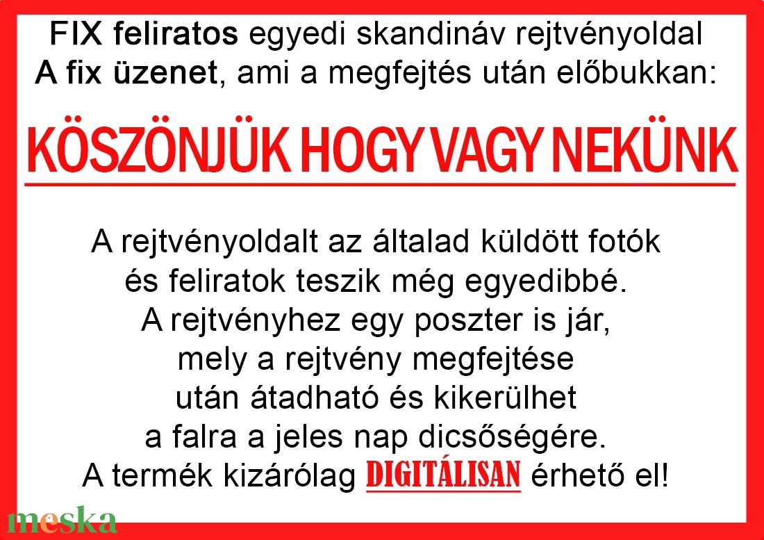 Skandináv keresztrejtvény fix feliratos titkos üzenet papának mamának nagyinak apának anyának szülinap különleges vicces - otthon & életmód - dekoráció - kép & falikép - poszter - Meska.hu