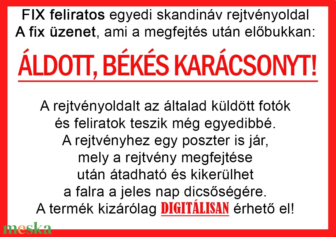 Karácsonyi Skandináv keresztrejtvény fix feliratos Mamának Papának Nagyi ajándék különleges vicces mamának anyu apu papa - otthon & életmód - dekoráció - kép & falikép - poszter - Meska.hu