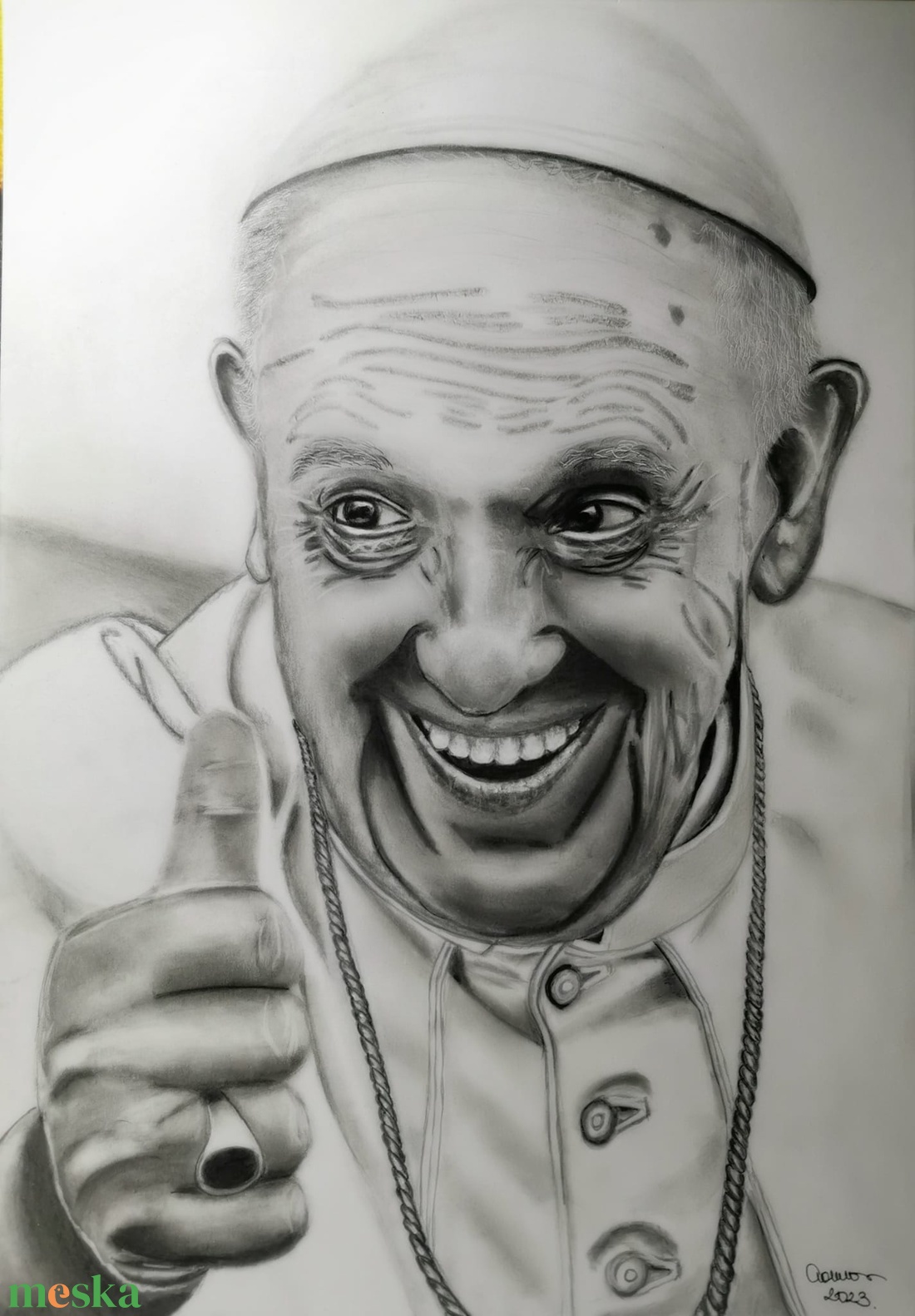 Papa Francesco - művészet - grafika & illusztráció - ceruzarajz - Meska.hu