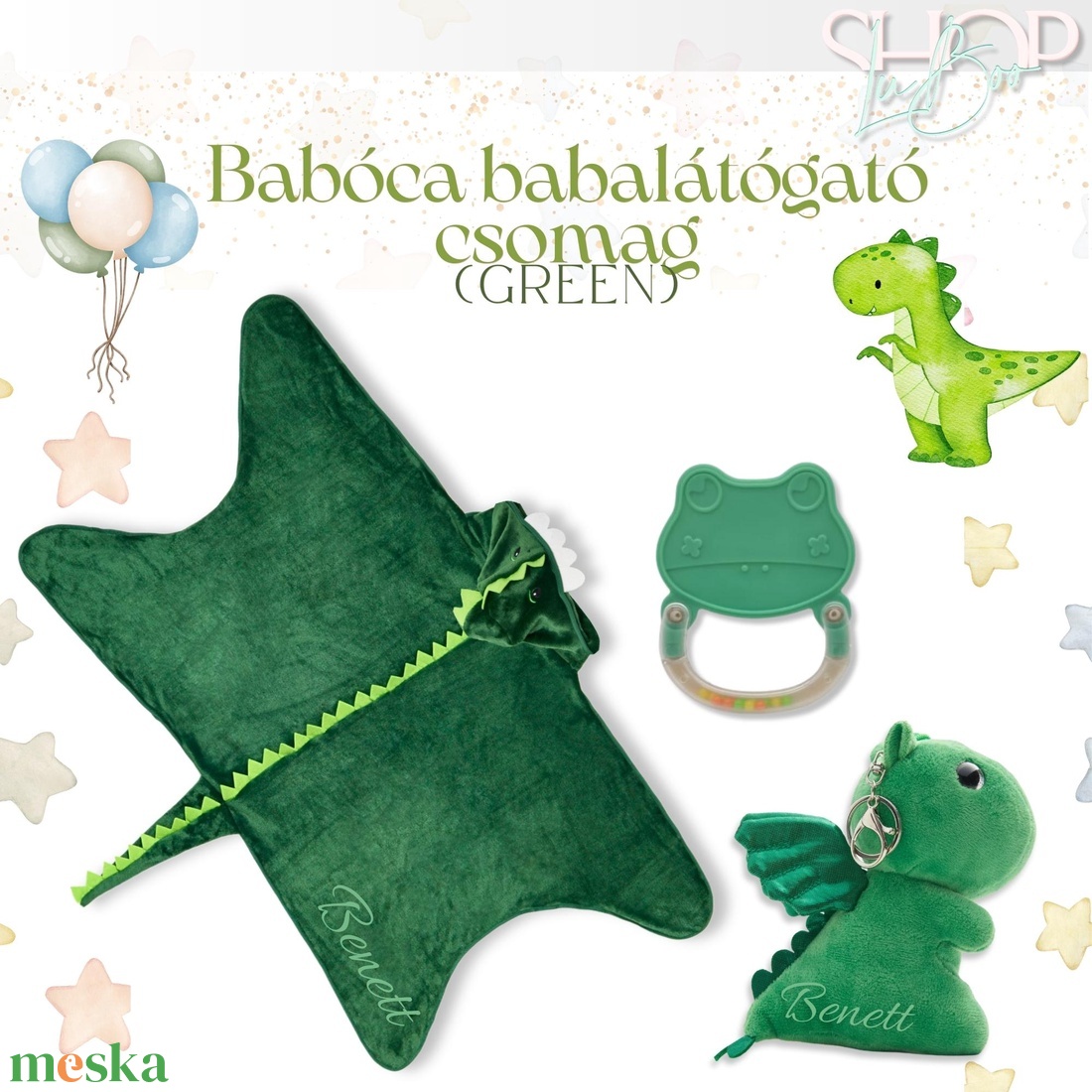 Babóca babalátógató csomag (Green) - játék & sport - babalátogató ajándékcsomag - Meska.hu