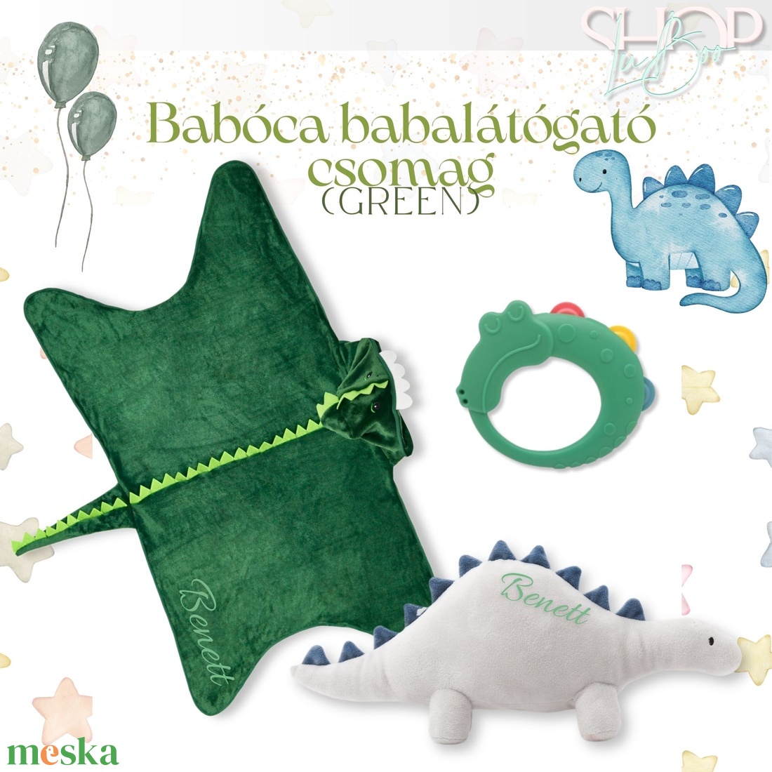 Babóca babalátógató csomag (Green) - játék & sport - babalátogató ajándékcsomag - Meska.hu