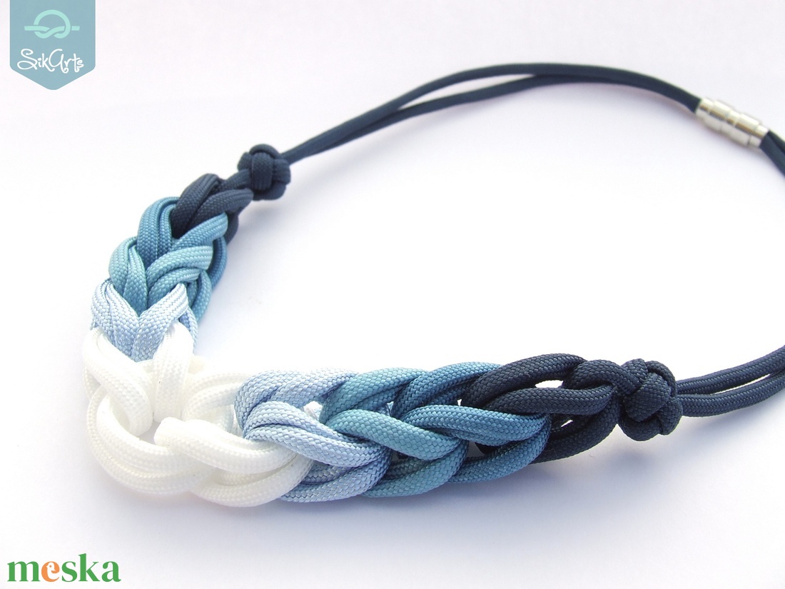 HOOP paracord nyaklánc - Denim - ékszer - nyaklánc - statement nyaklánc - Meska.hu