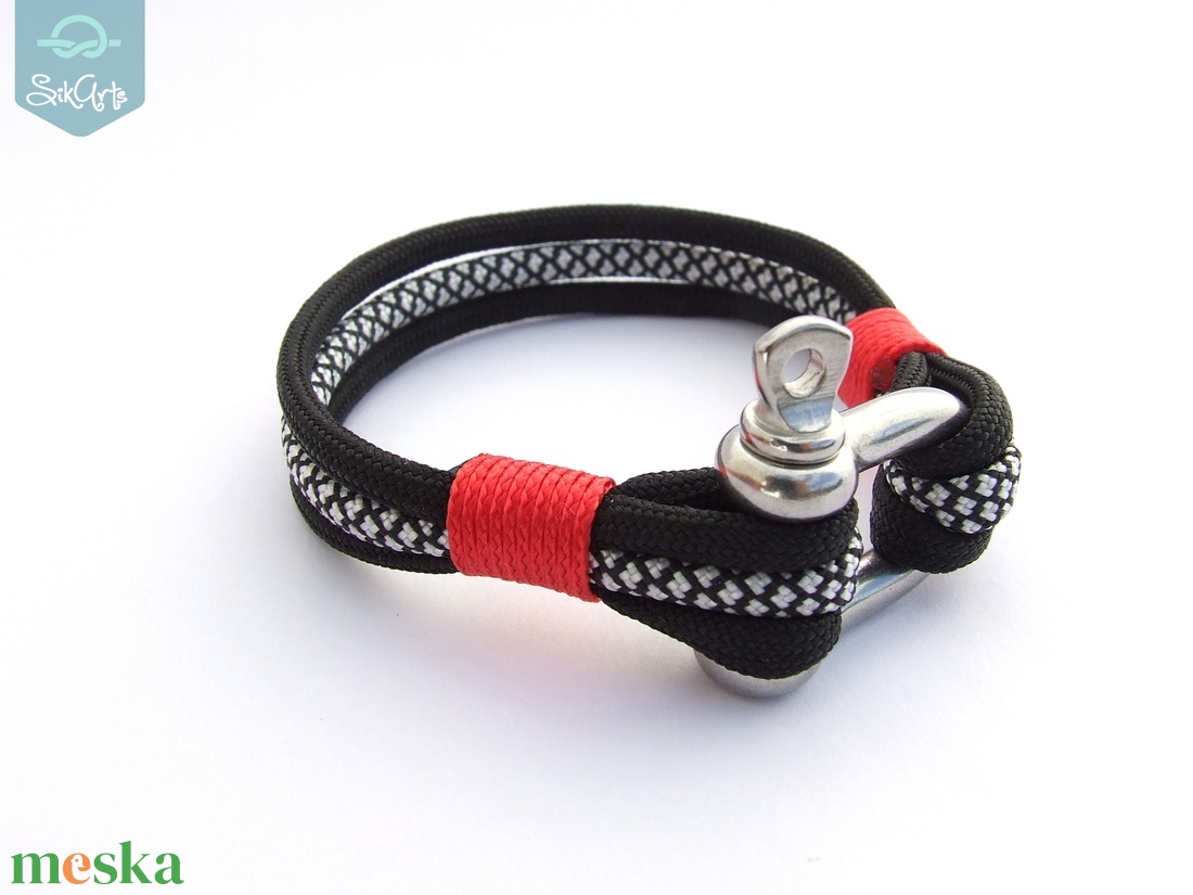 NAUTICAL paracord karkötő - Black Diamond - ékszer - karkötő - fonott karkötő - Meska.hu