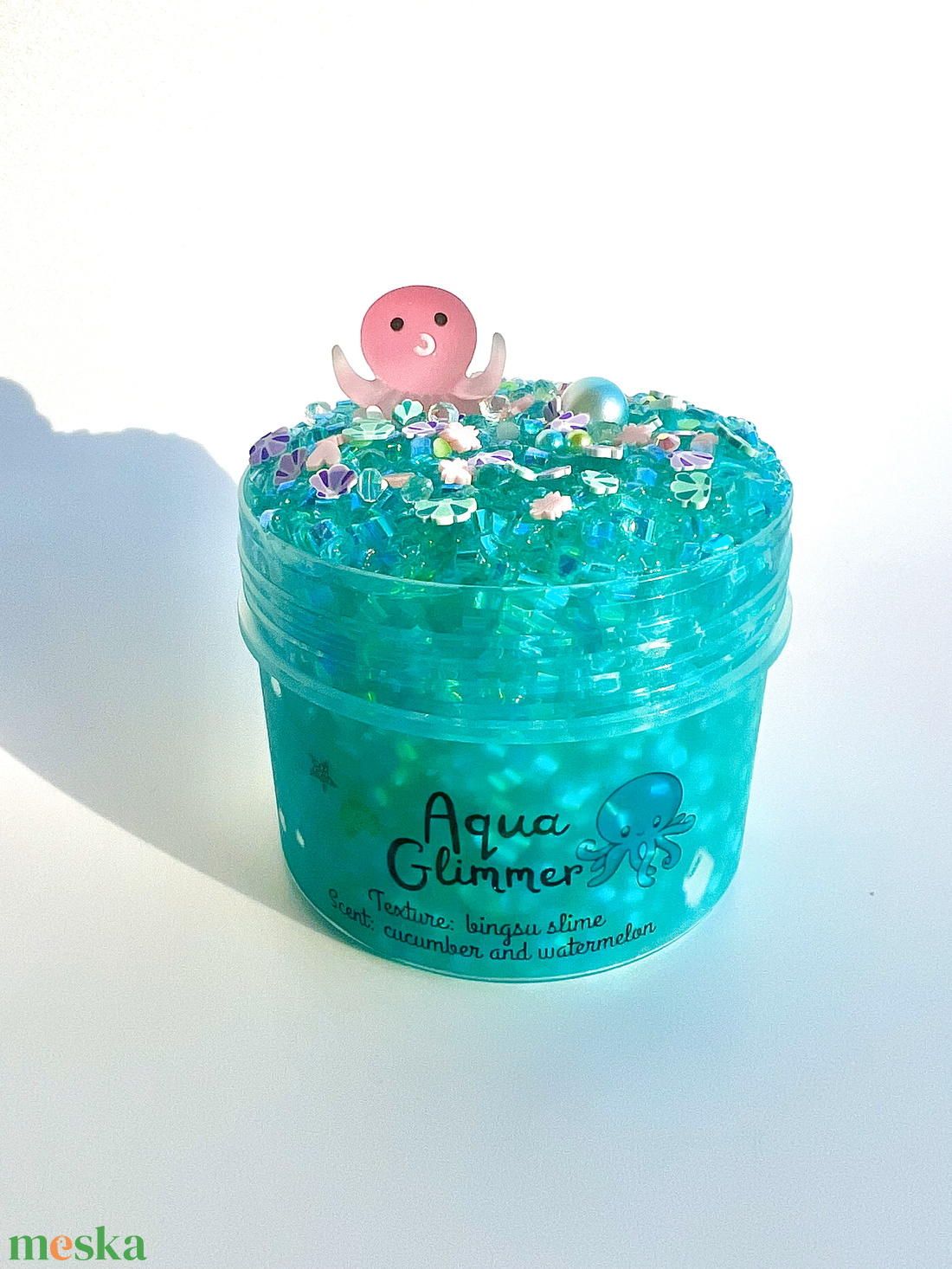 Aqua Glimmer - bingsu slime - Illatos Slime - ASMR (ragacsgyurma, ragacs, nyálka) - játék & sport - készségfejlesztő és logikai játék - szín és formaválogató játékok - Meska.hu