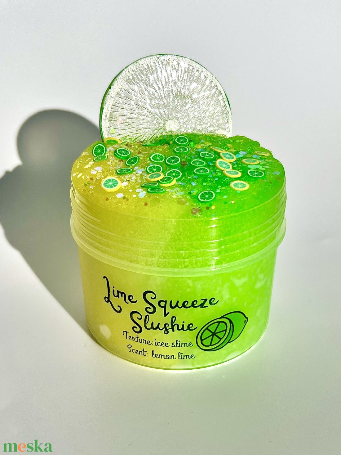 Lime Squeeze Slushie - icee slime - Illatos Slime - ASMR (ragacsgyurma, ragacs, nyálka) - játék & sport - készségfejlesztő és logikai játék - szín és formaválogató játékok - Meska.hu