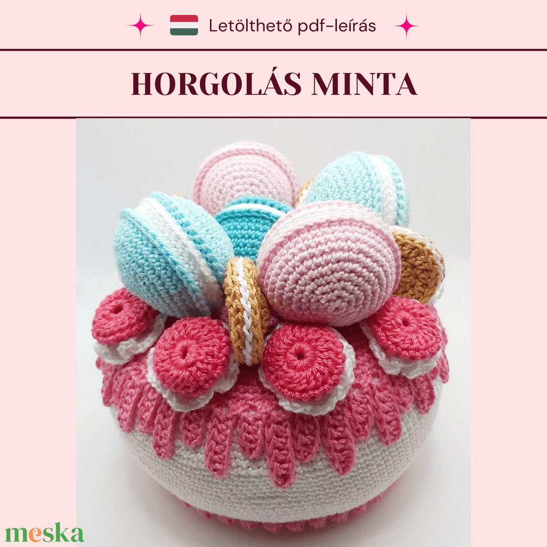 Horgolt torta mintaleírás - diy (csináld magad) - szabásminta, útmutató - Meska.hu