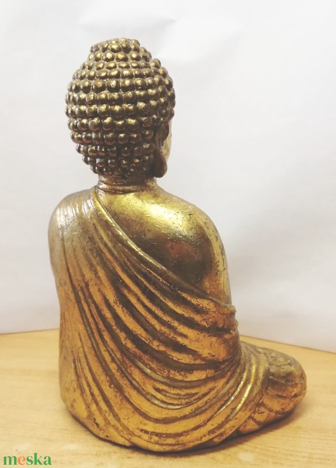 Aranyozott meditáló Buddha kerámia szobor. Értékes ritkaság - művészet - szobor - kerámia - Meska.hu