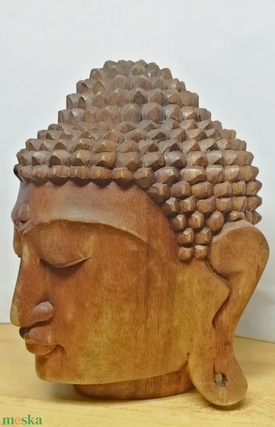 Buddha faragott természetes keményfa szobor Indonéziából. 21cm. - művészet - szobor - fa - Meska.hu