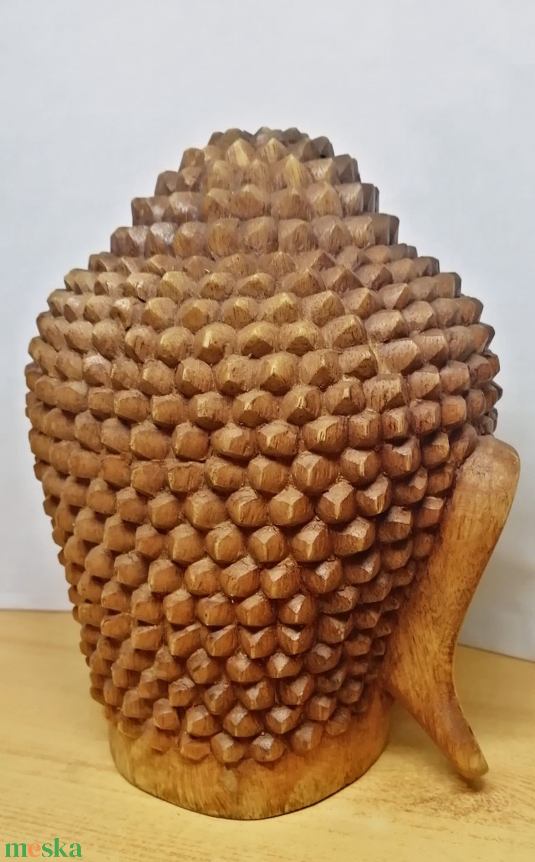 Buddha faragott természetes keményfa szobor Indonéziából. 21cm. - művészet - szobor - fa - Meska.hu